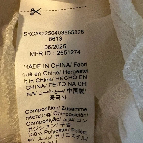 Sheer Chiffon Tie Front Ruffle Top cream XS fairy Coquette Bell Sleeve tie front - Picture 6 of 7